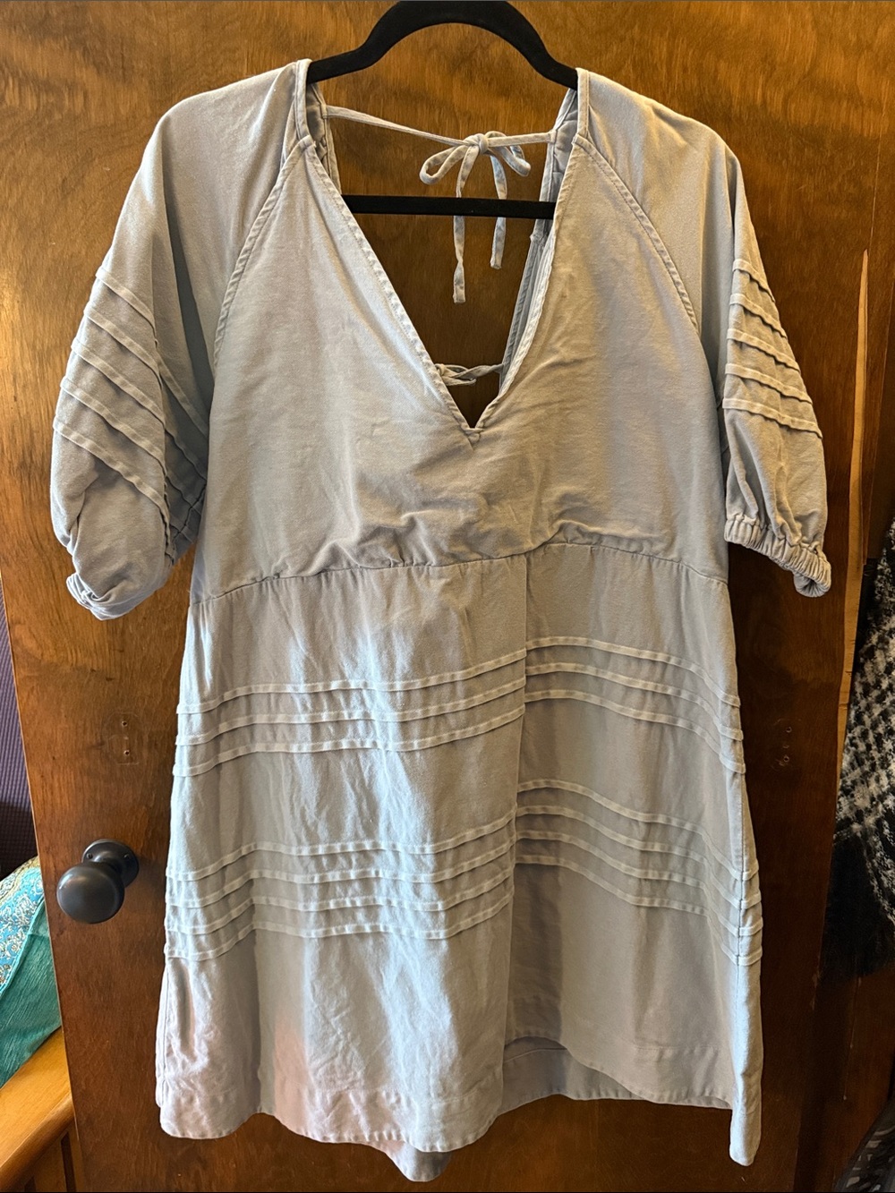 7 for All Mankind Chambray Babydoll Mini Dress